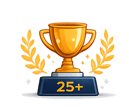 Ícone representando mais de 25 anos de experiência da Empreiteira JS na construção civil, infraestrutura e terraplenagem.